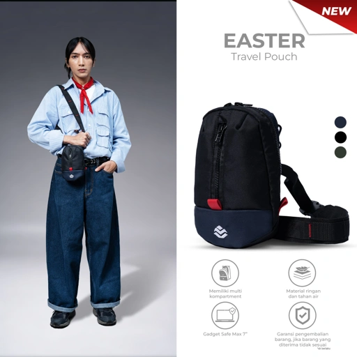 Image of Mr Mads - Easter Travel Pouch | Neck Pouch - Phone 7 Inch Hang On Wallet - Tas Slingbag Kecil Anti Air
