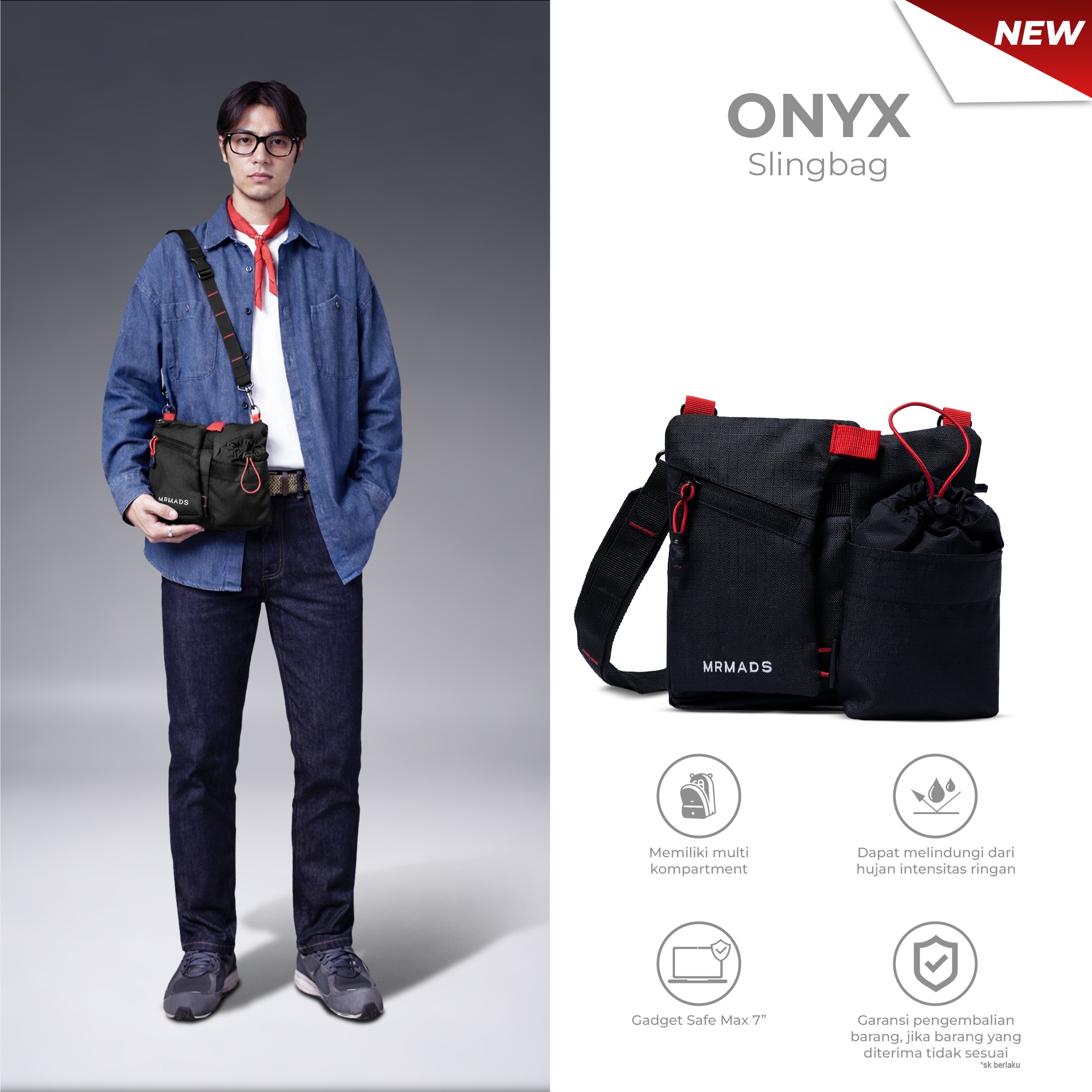 Mr Mads - Onyx Sling Bag Tas Selempang Pria crossbody & shoulder bags