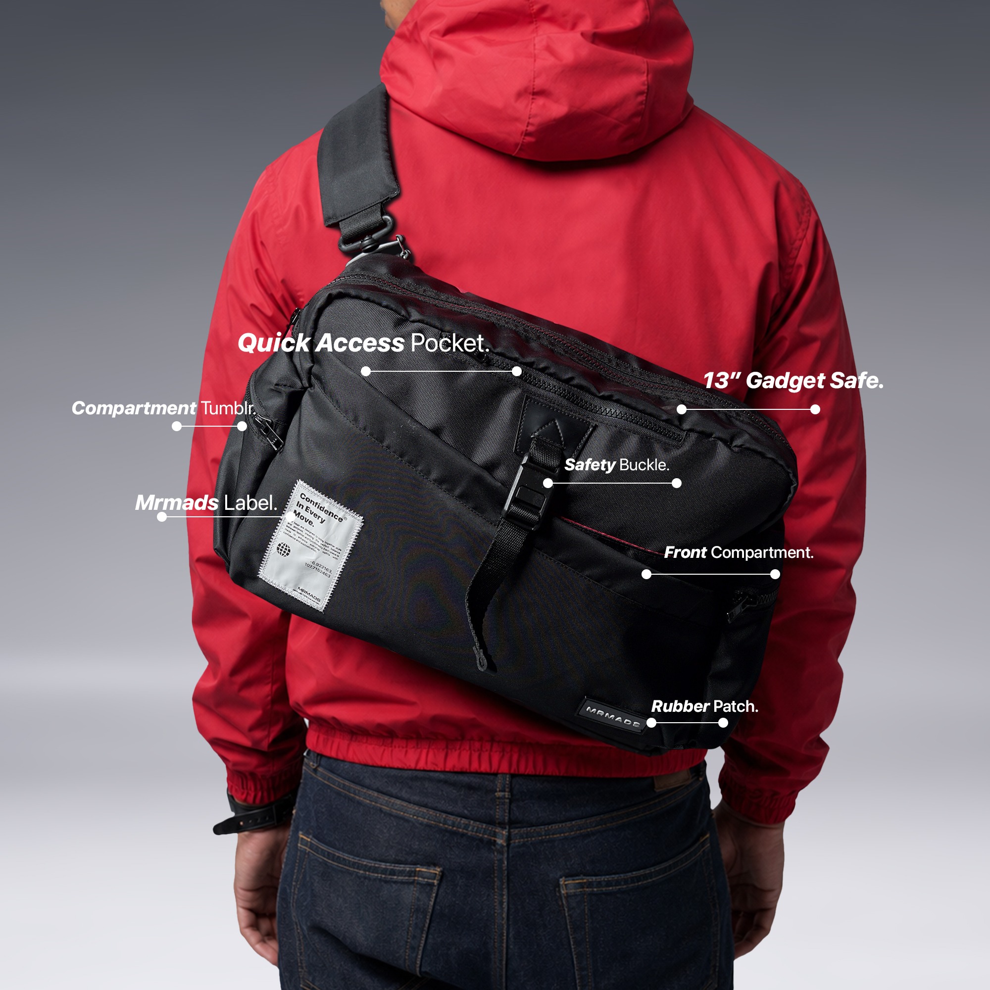 Mr Mads - Zenith Sling Bag Tas Selempang Pria Waistbag Pria crossbody & shoulder bags