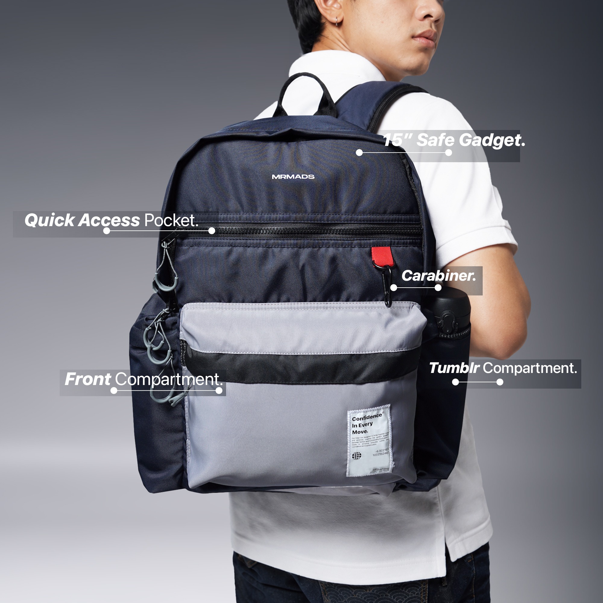Mr Mads - Byon Backpack - Tas Ransel Pria Wanita Tas Punggung Pria Outdoor Kapasitas Besar