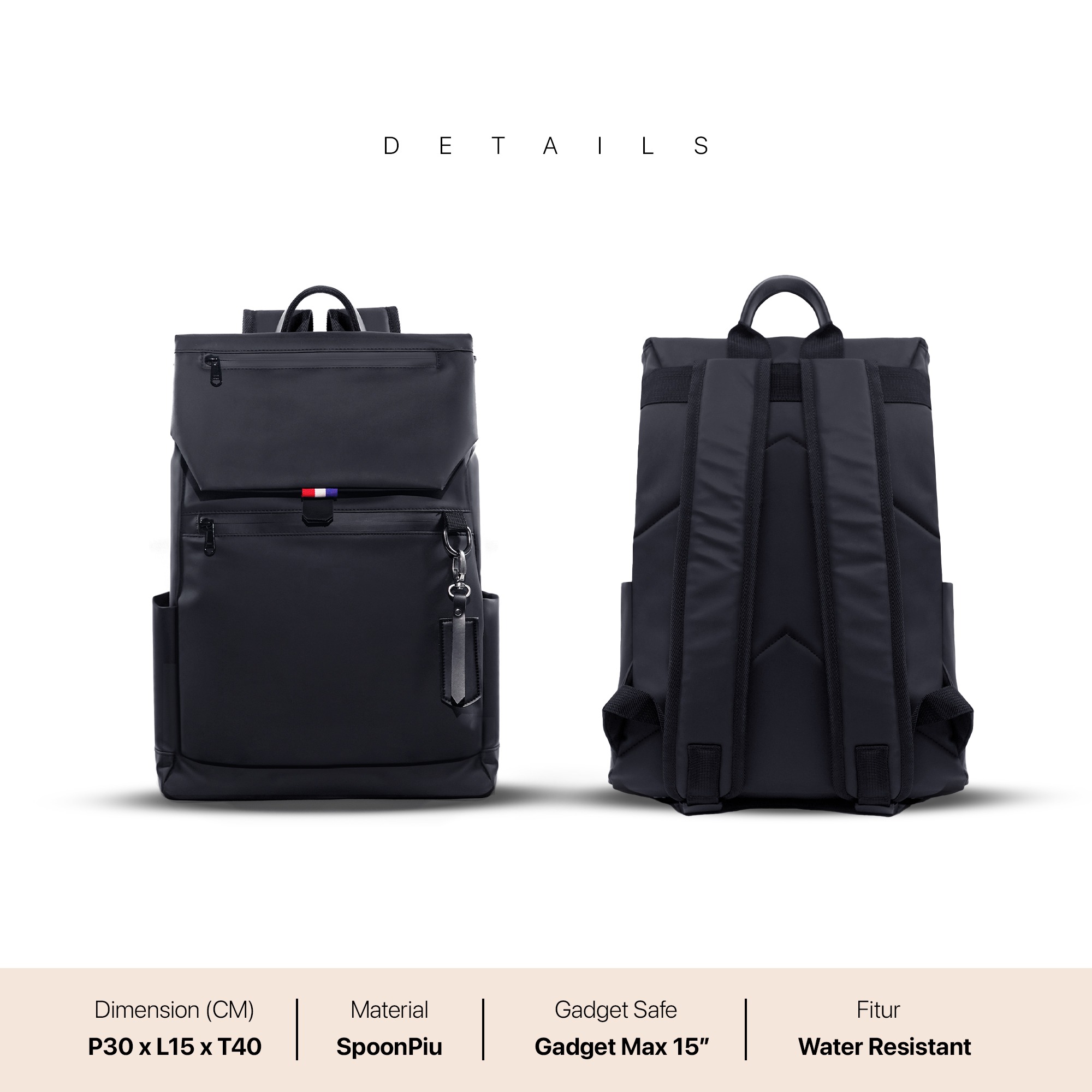 Mr Mads - Marshall Backpack Pria - Tas Ransel Pria Wanita Tas Punggung Pria Outdoor Kapasitas Besar Tas laptop 14,6 Inc - Waterproof