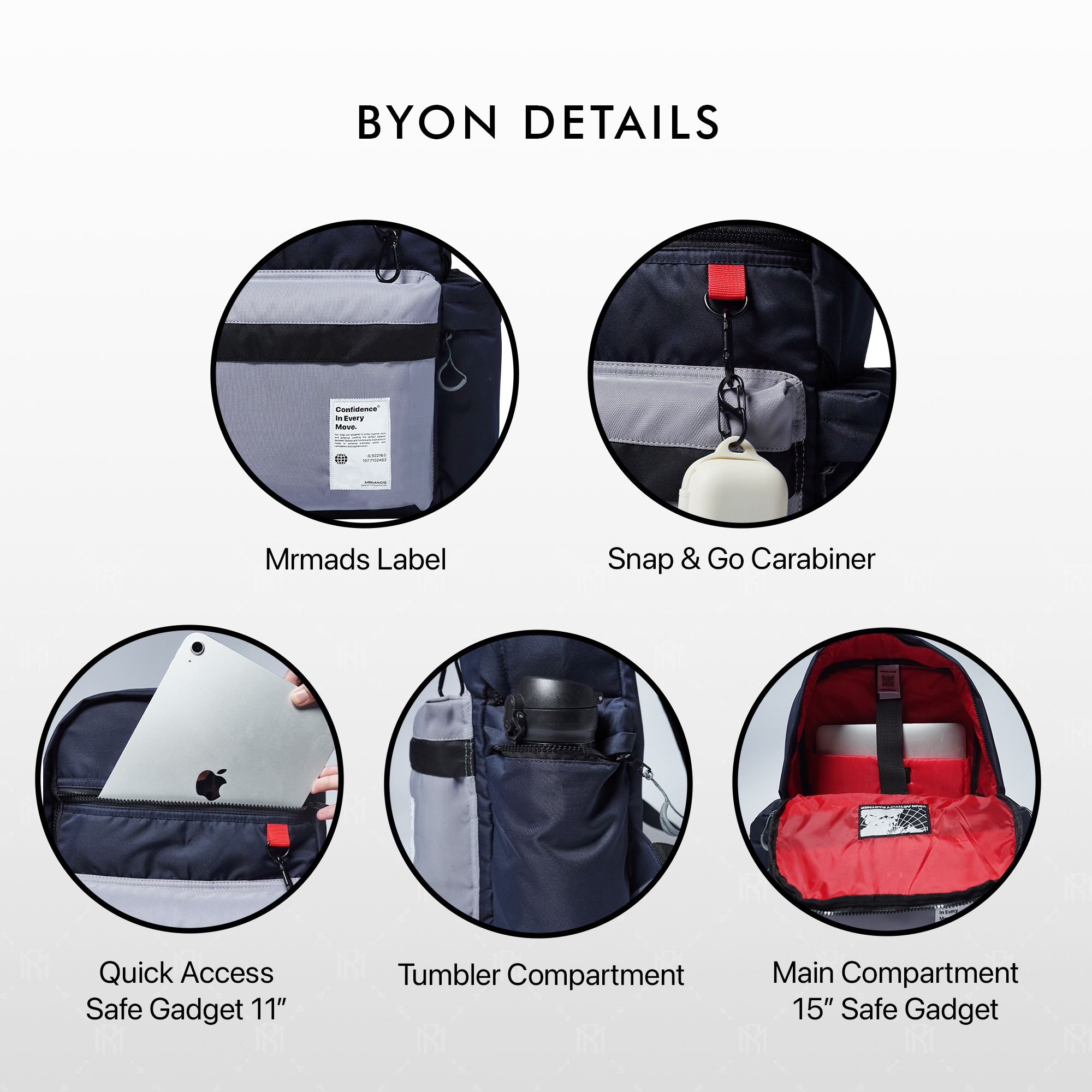 Mr Mads - Byon Backpack - Tas Ransel Pria Wanita Tas Punggung Pria Outdoor Kapasitas Besar