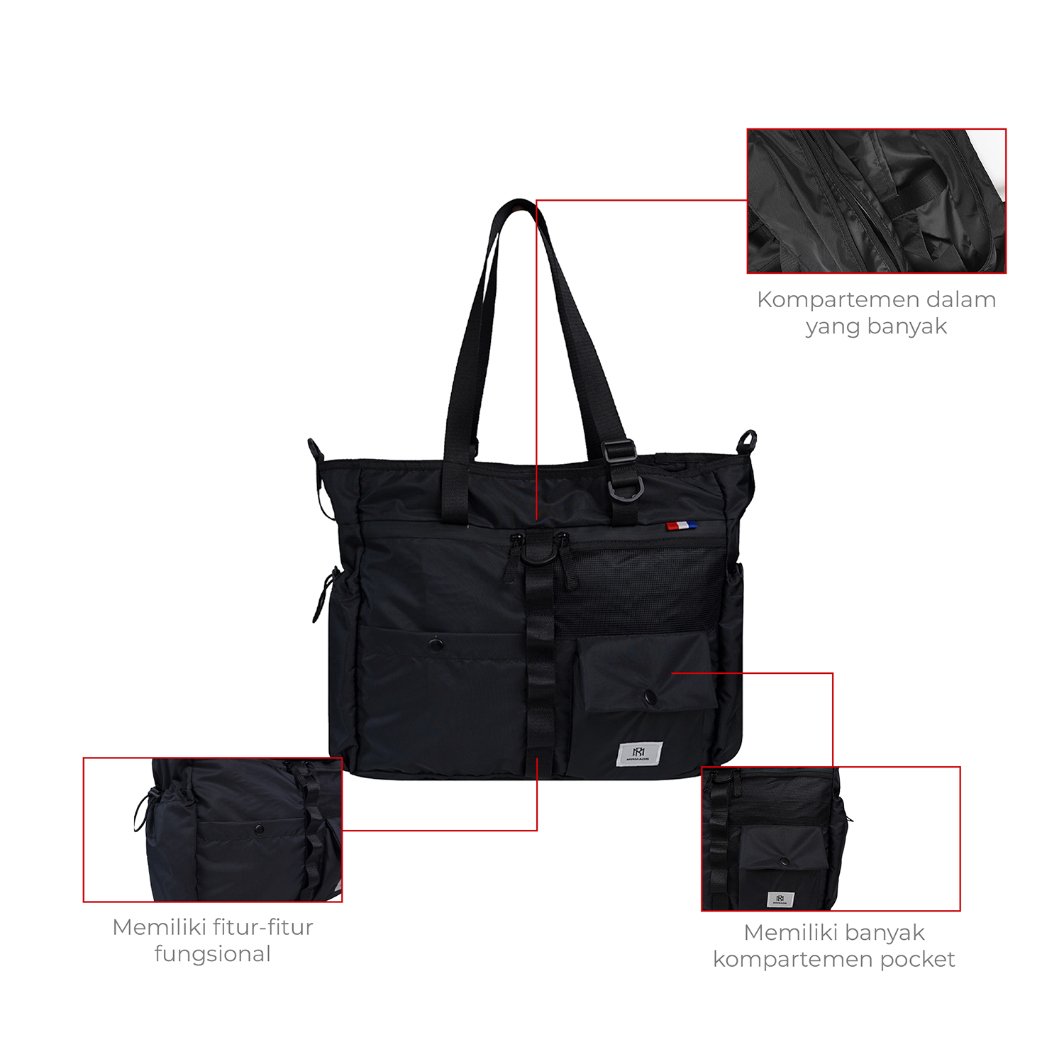 Mr Mads - Sling Bag Necrox Tas Selempang Soulder Bag tote bag Multifungsi Tas Laptop Up to 15 inch