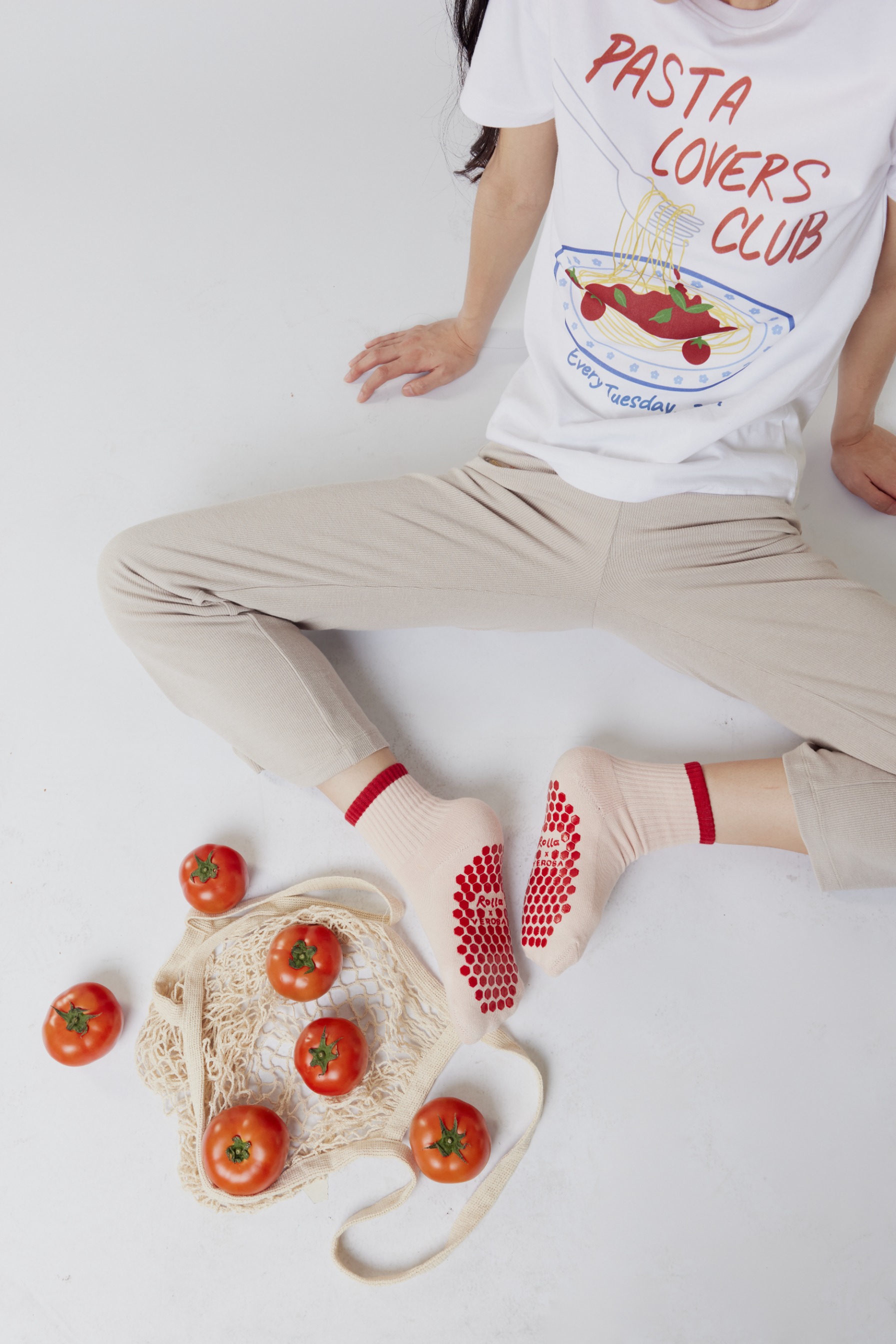 [Rolla x Verosa] Pasta Please Pilates Grip Socks