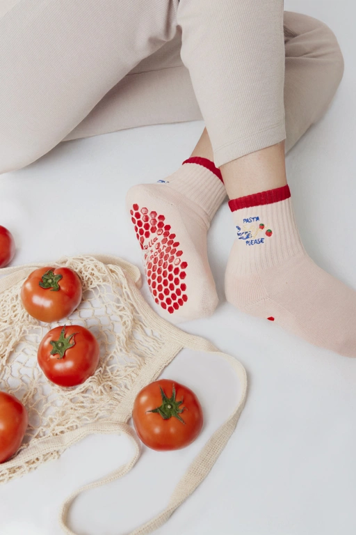 Image of [Rolla x Verosa] Pasta Please Pilates Grip Socks