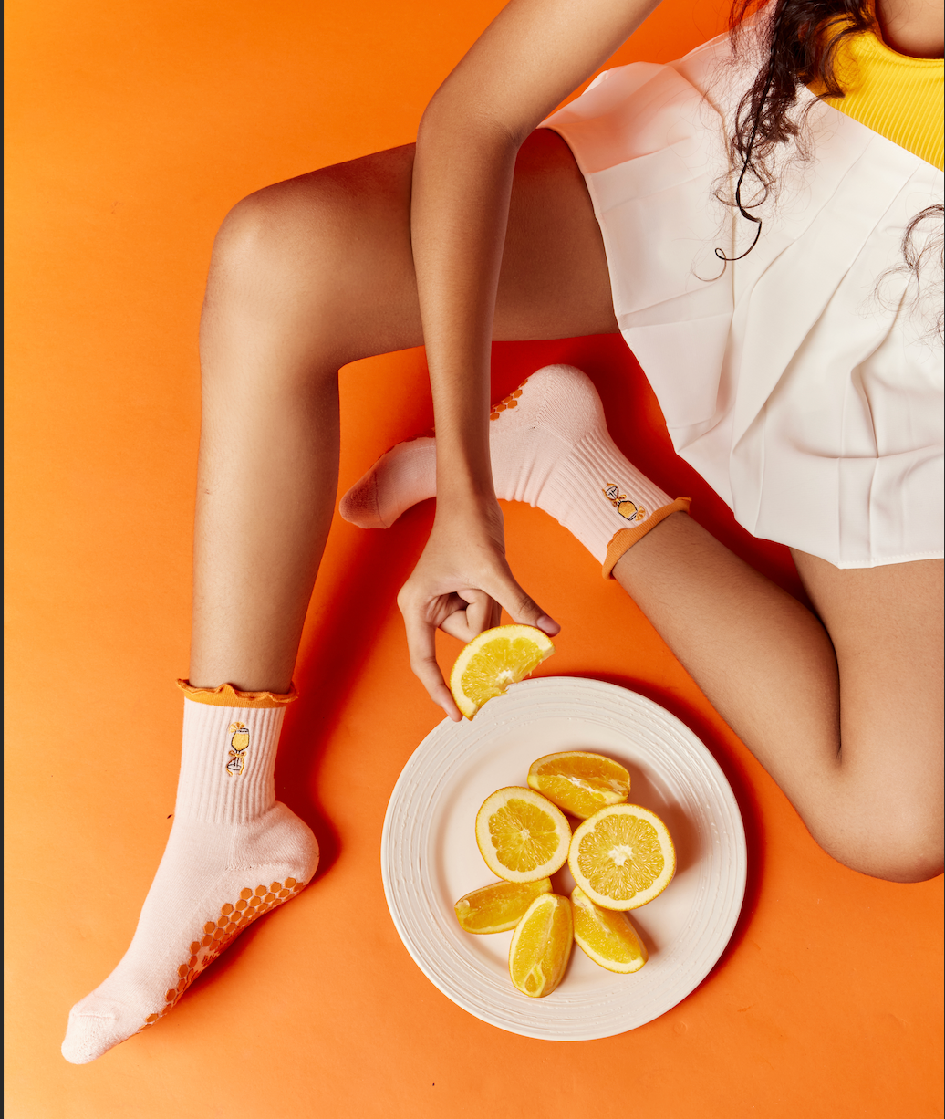 Sun’s Out, Spritz Out Pilates Grip Socks