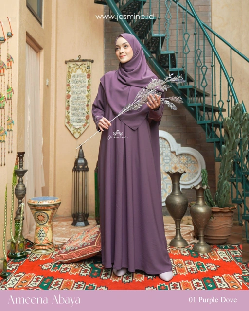 Image of Ameena Abaya Set Pashmina