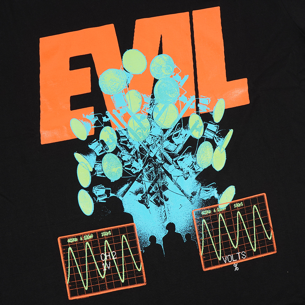 EVIL TSHIRT OVERSIZED - HEART VOLTS C26 BLACK