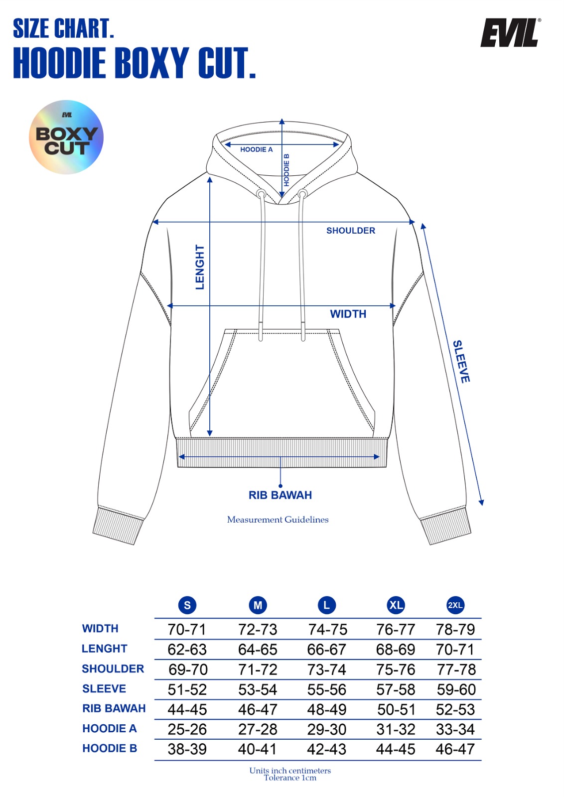 EVIL  BOXY HOODIE - KROWD L25 BLACK