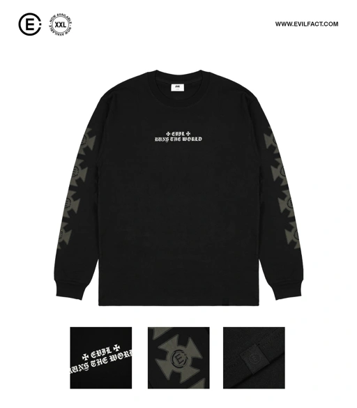 Image of EVIL TSHIRT LONGSLEEVE - HATFIELD L25 BLACK