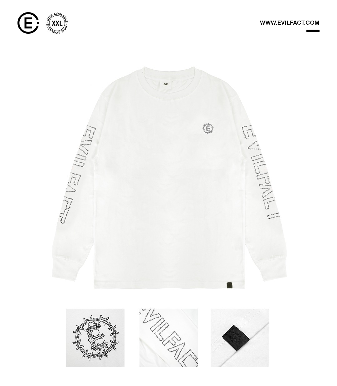 EVIL TSHIRT LONGSLEEVE - GROTER H25 WHITE