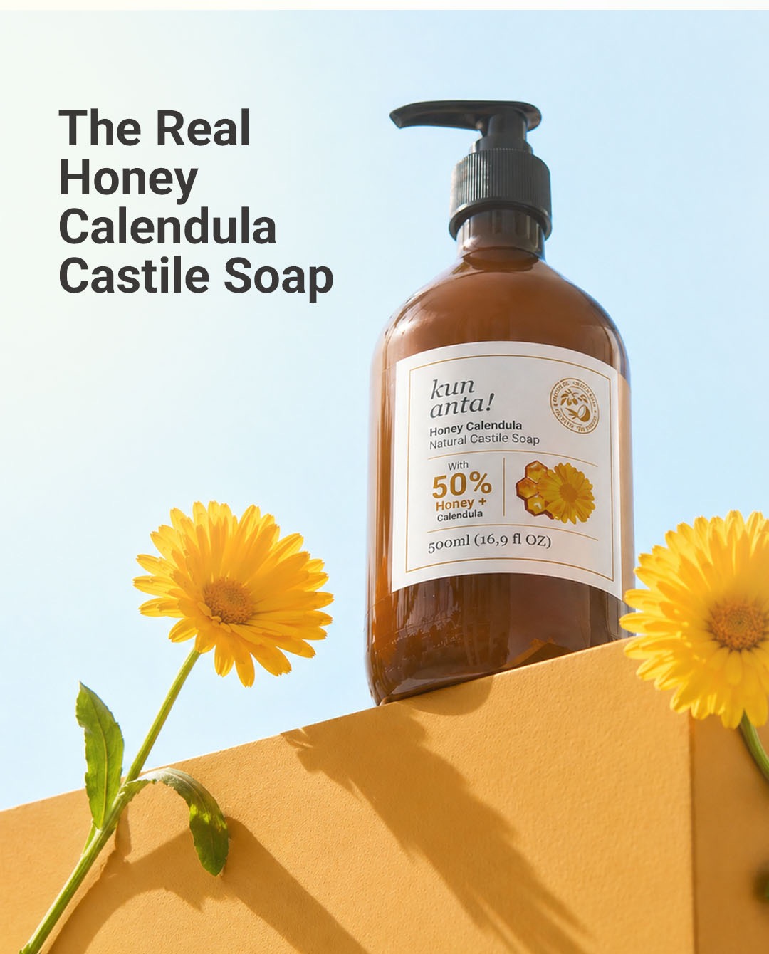 Honey Calendula Natural Castile Soap Kun Anta!