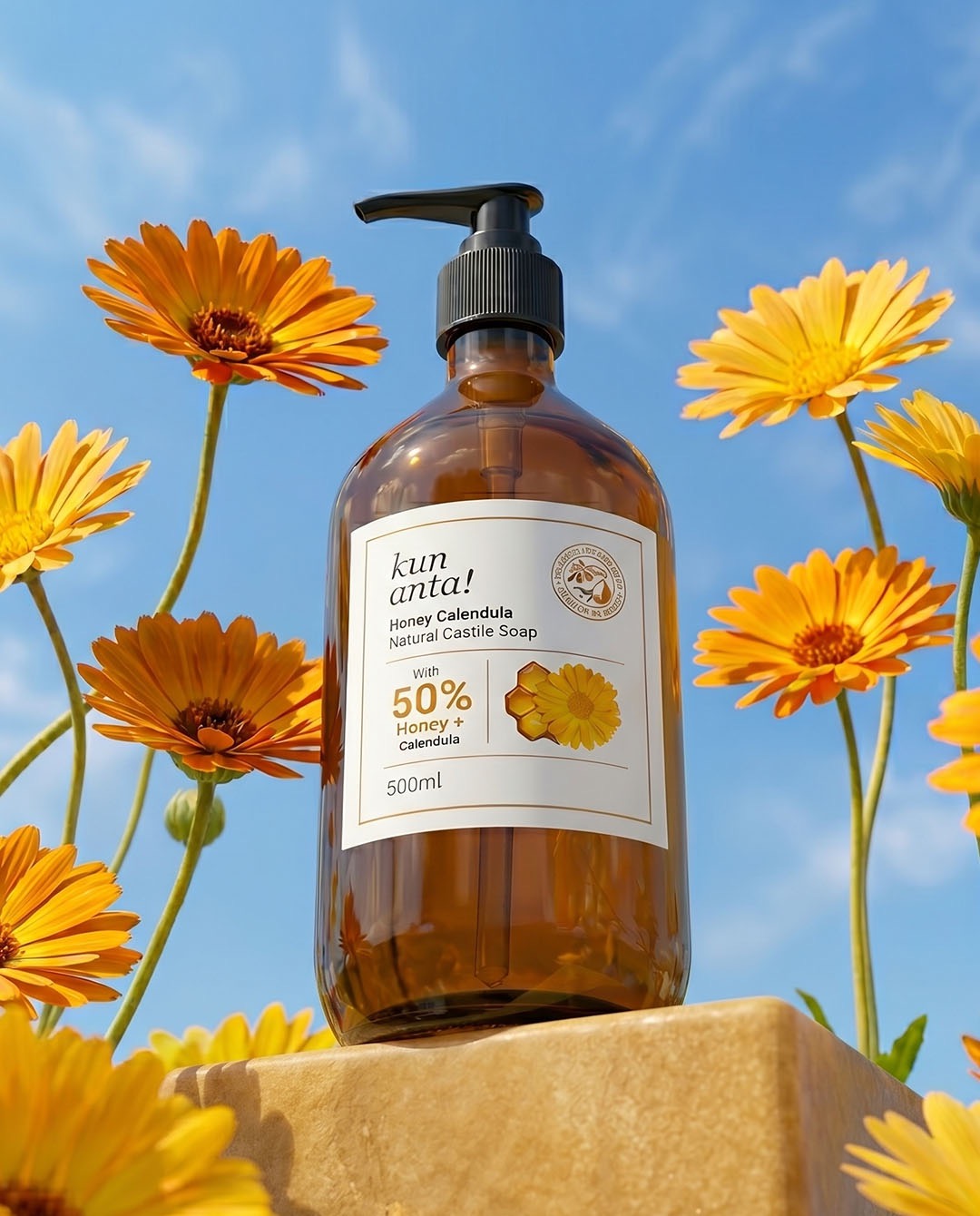 Honey Calendula Natural Castile Soap Kun Anta!