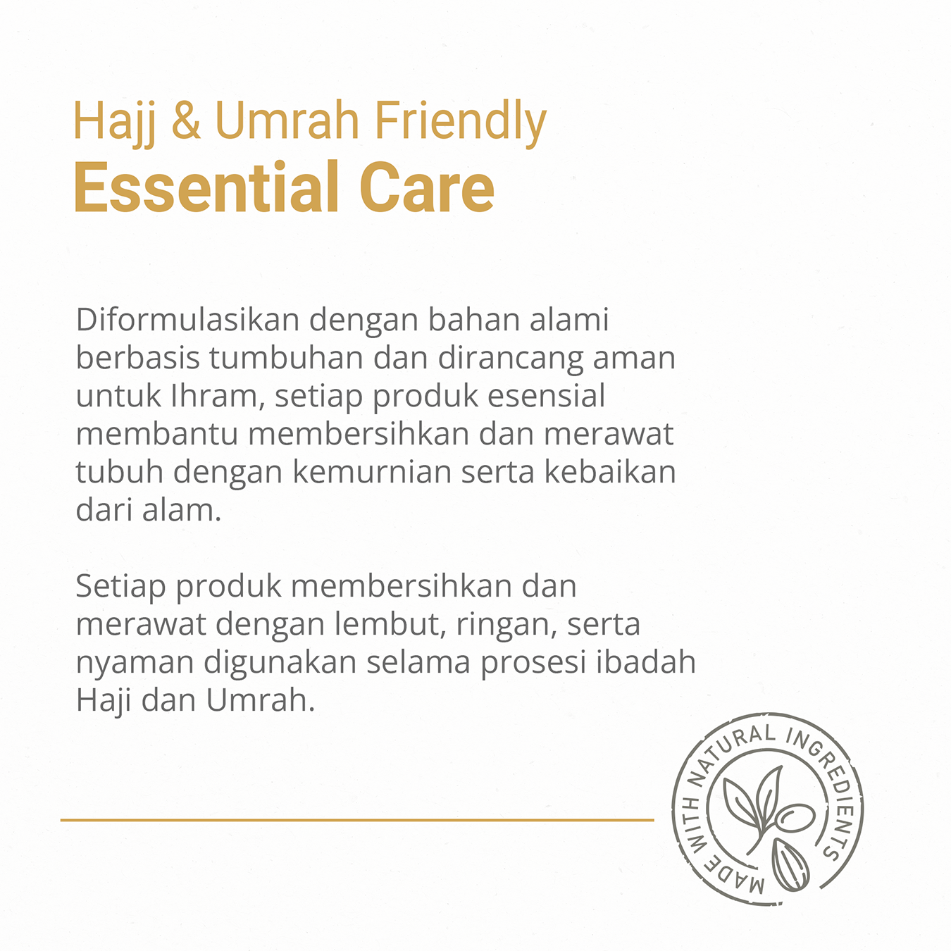 Hajj & Umrah Friendly Unscented Natural Castile Soap, Shampoo, Lotion, Balm Kun Anta! 