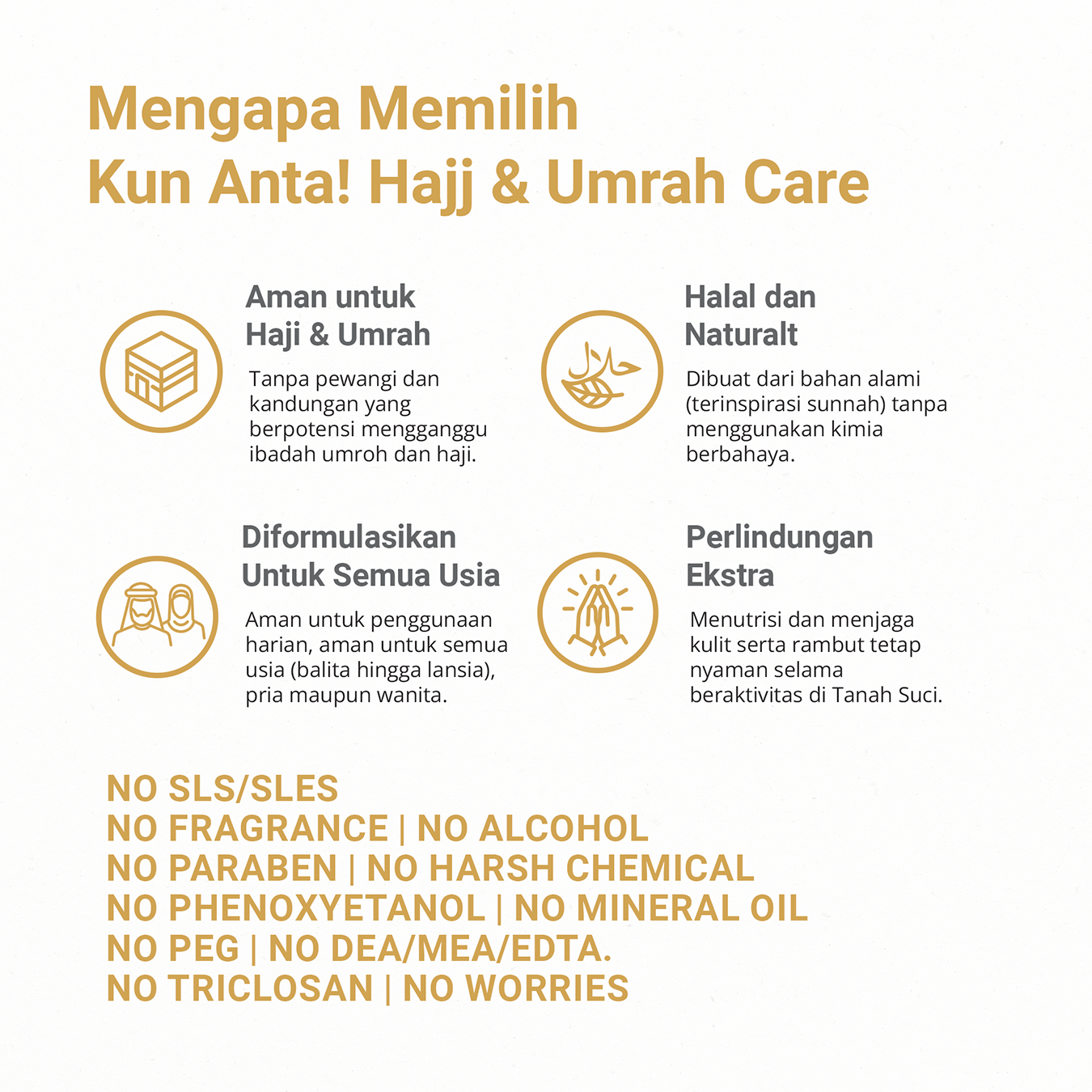 Hajj & Umrah Friendly Unscented Natural Castile Soap, Shampoo, Lotion, Balm Kun Anta! 