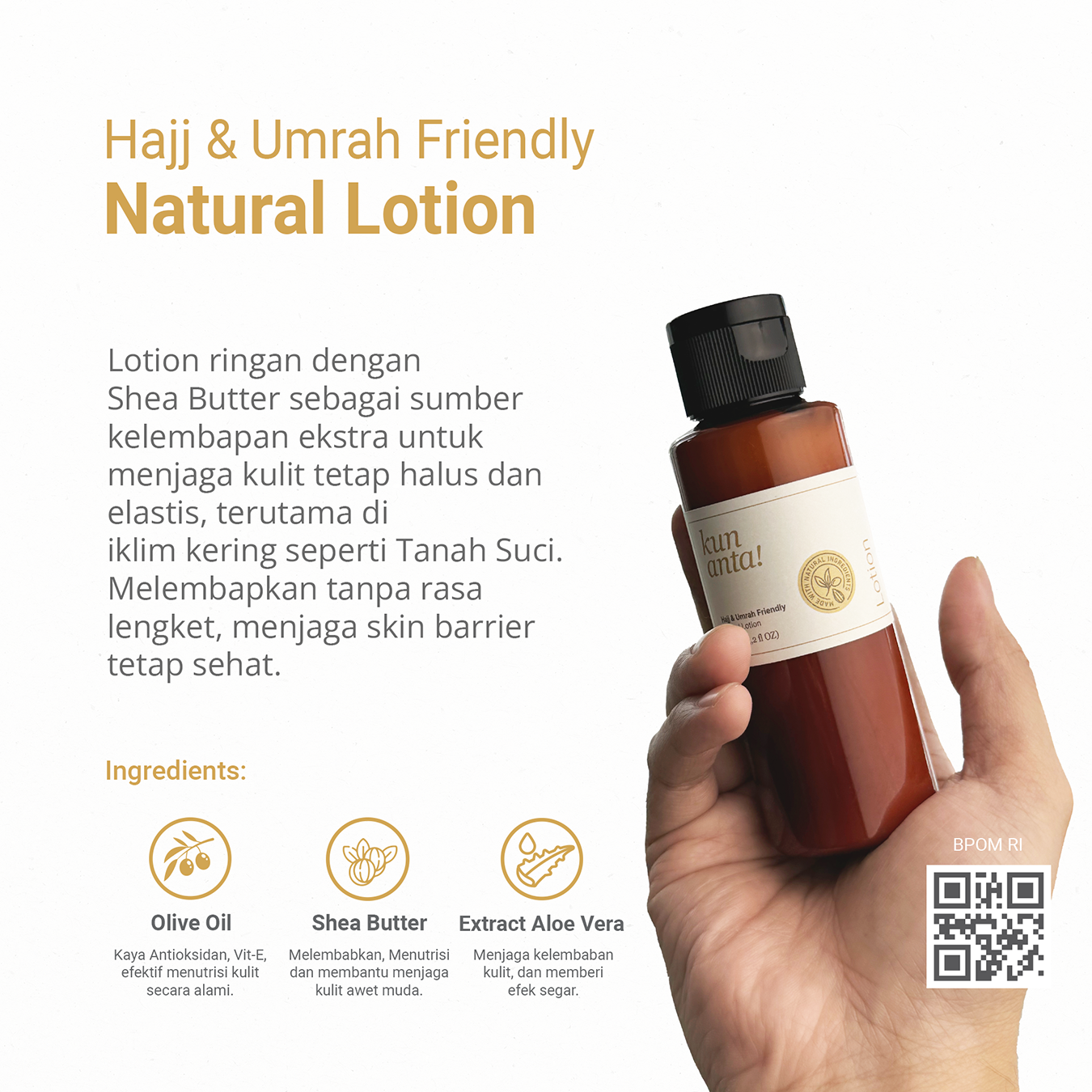 Hajj & Umrah Friendly Unscented Natural Castile Soap, Shampoo, Lotion, Balm Kun Anta! 