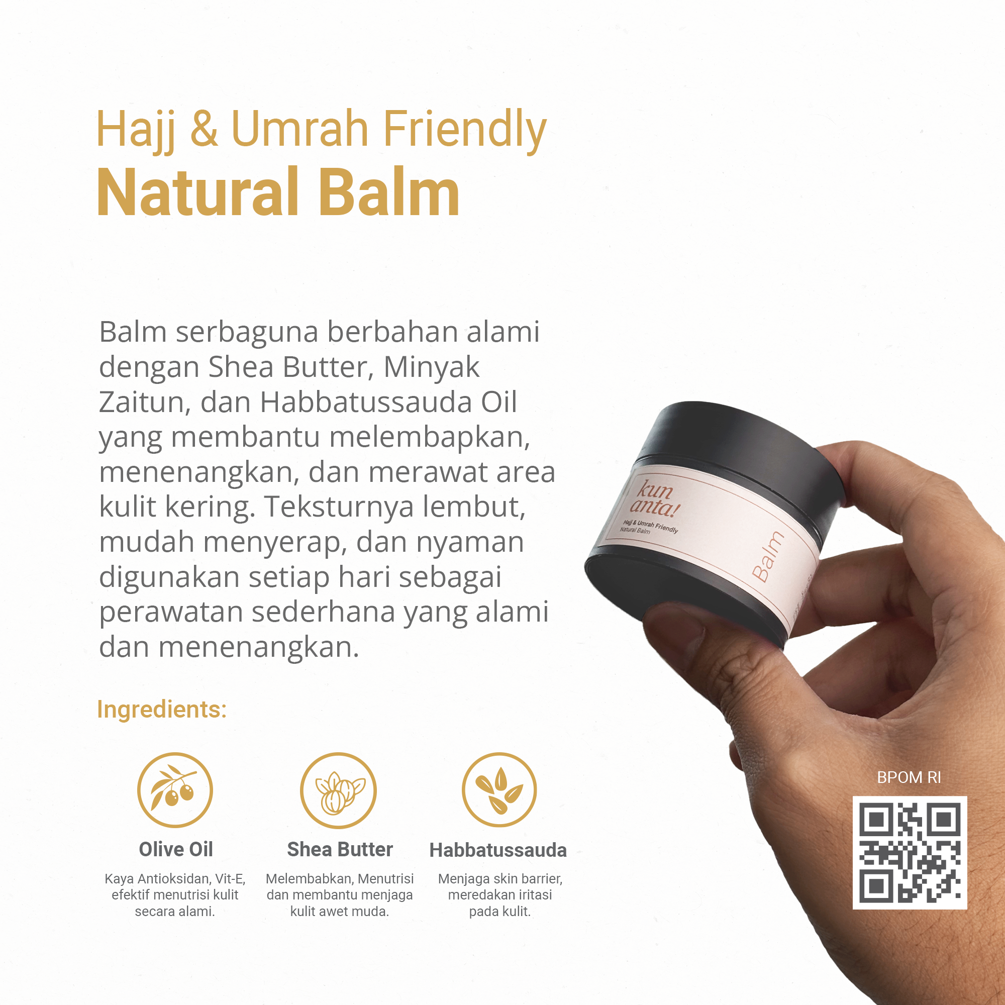 Hajj & Umrah Friendly Unscented Natural Castile Soap, Shampoo, Lotion, Balm Kun Anta! 