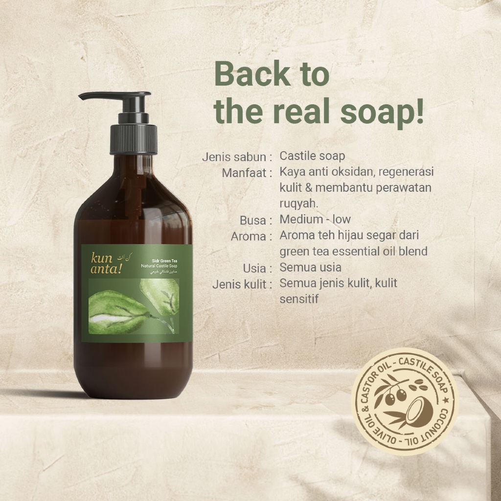 Bidara Green Tea Natural Castile Soap Kun Anta!