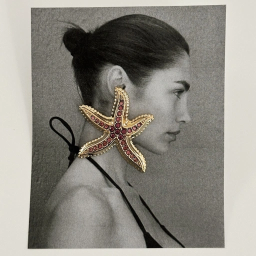 Louisë // Limited Edition Ibiza Starfish Statement Earrings - 18k Gold Plated Stainless Steel w/ Cubic Zirconia (Anti Karat)