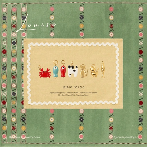 Louisë  // Little Tokyo Charms Collection - 18k Gold Plated 316L Stainless Steel (Anti Karat)