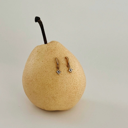 Image of Louisë // Gold Prudential Dainty Earrings - 18k Gold Plated Stainless Steel w/ Cubic Zirconia (Anti Karat)