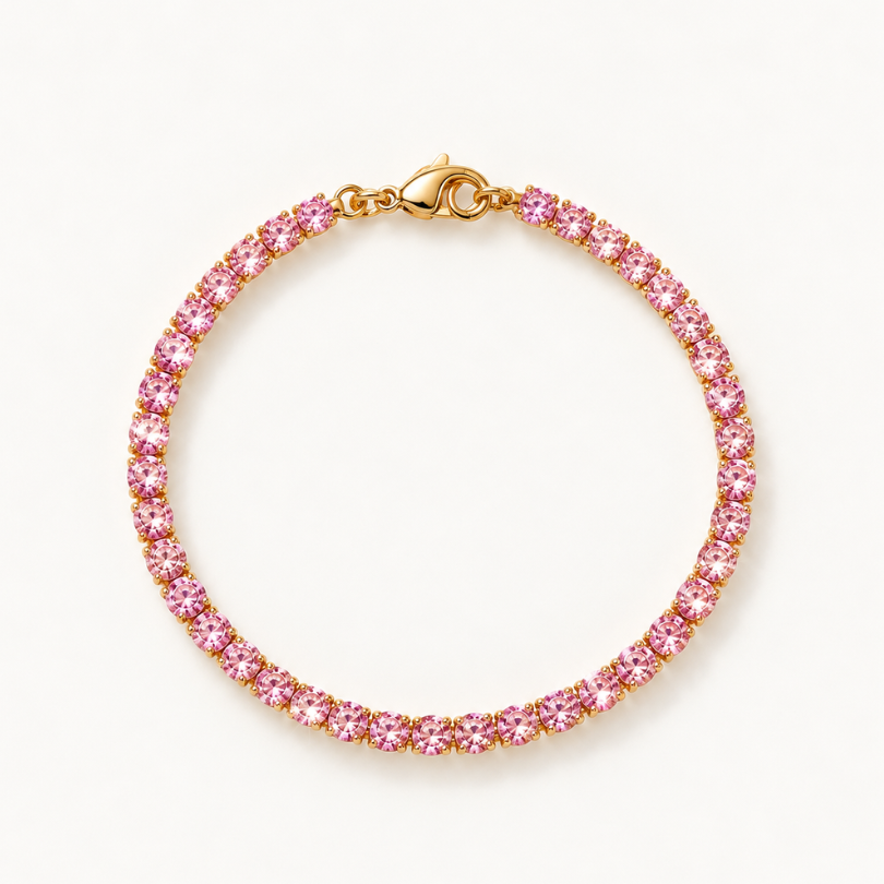 Louisë // Daily Tennis Bracelet - 18k Gold Plated Stainless Steel w/ Cubic Zirconia (Anti Karat)