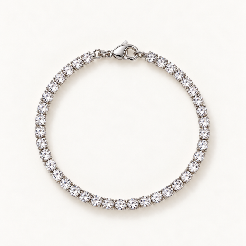 Louisë // Daily Tennis Bracelet - 18k Gold Plated Stainless Steel w/ Cubic Zirconia (Anti Karat)