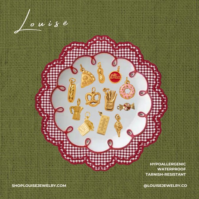 Louise // Diner Food and Snacks Charms Collection - 18k Gold Plated Stainless Steel (Anti Karat)