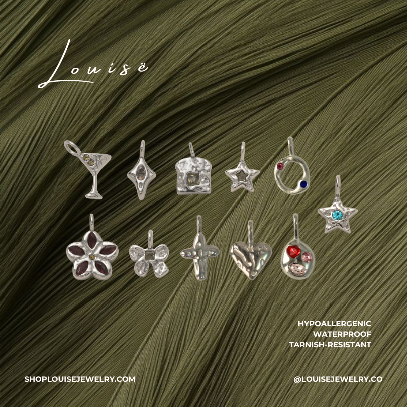 Louise // Silver Gems Charms Collection - Stainless Steel w/ Cubic Zirconia (Anti Karat)