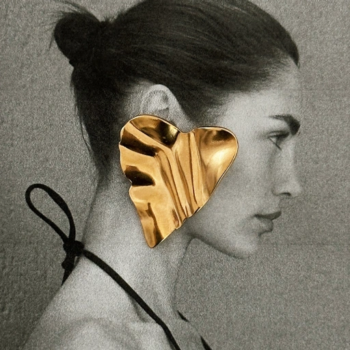 Image of Louisë // Louisë Heart Leaf Statement Earrings - 18k Gold Plated Stainless Steel (Anti Karat)