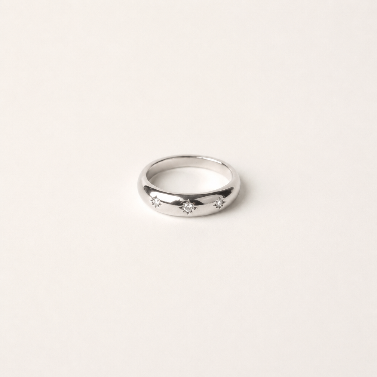 Louisë // Trinity Nova Ring - 18k Gold Plated Titanium Steel Cubic Zirconia (Anti Karat)