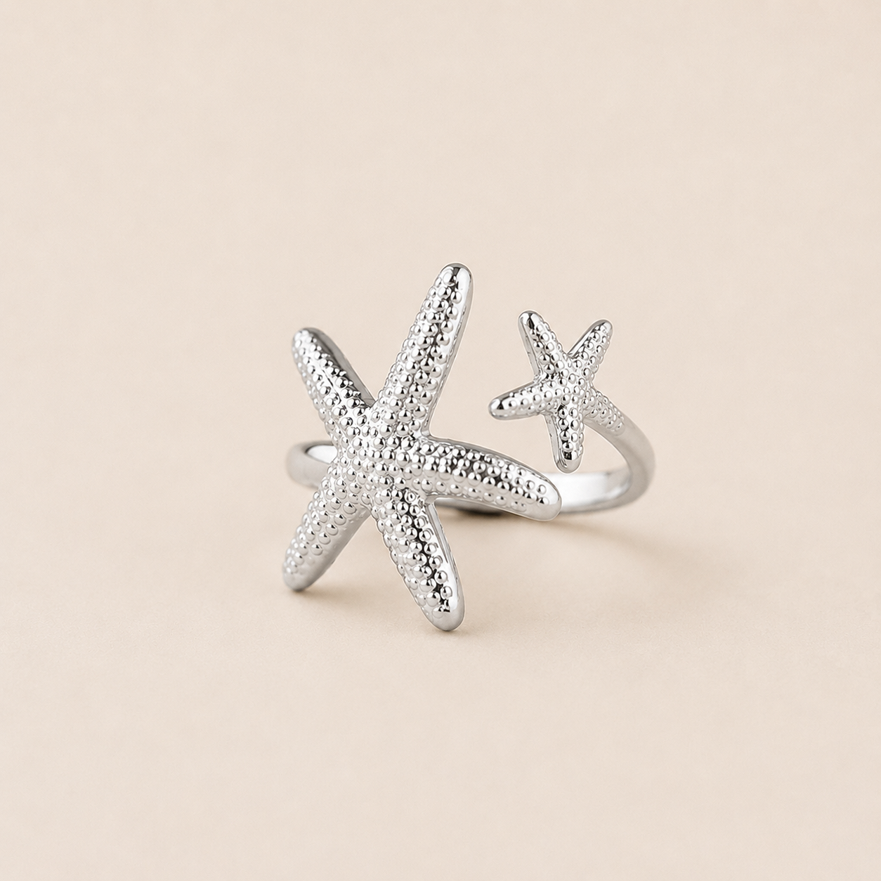 Louisë // Starfish Duo Ring - 18k Gold Plated Stainless Steel (Anti Karat)