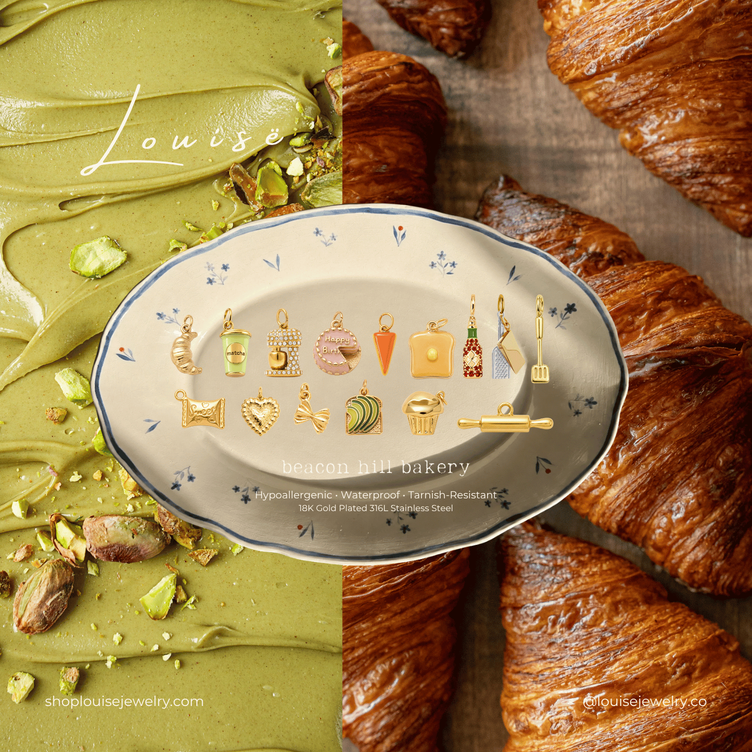 Louisë // Beacon Hill Bakery Charms Collection - 18k Gold Plated Stainless Steel (Anti Karat)