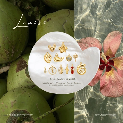 Louisë // The Hawaii Edit Charms Collection - 18k Gold Plated Stainless Steel (Anti Karat)