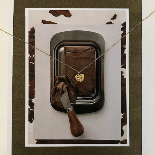 Image of Louisë // Limited Edition Gold Northern Lights Reversible Heart Waffle Necklace - 18k Gold Plated Stainless Steel (Anti Karat)