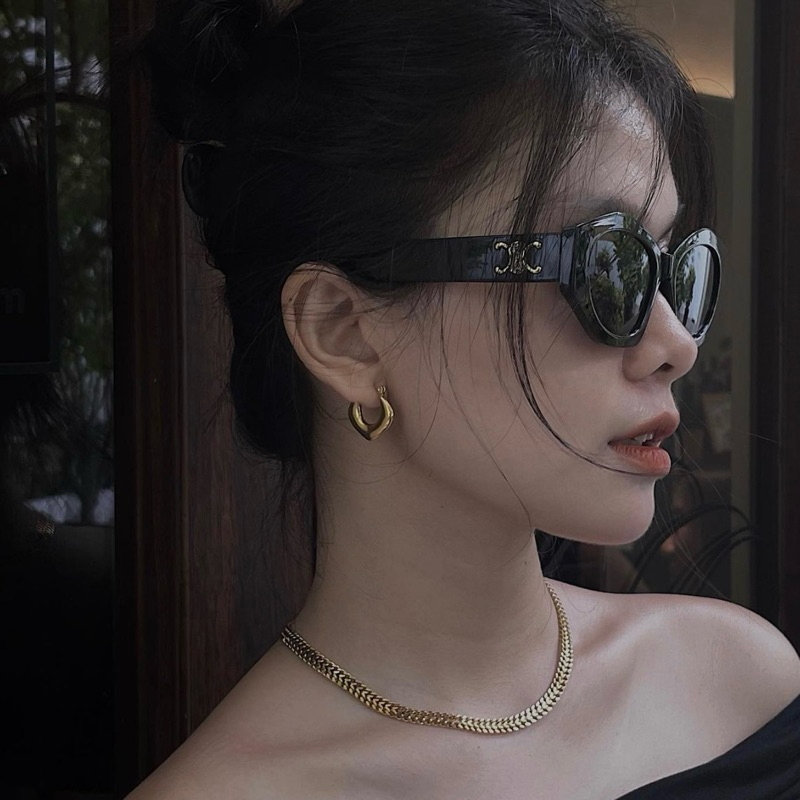 Louisë // Gold Palma Statement Necklace - 18k Gold Plated Stainless Steel (Anti Karat)
