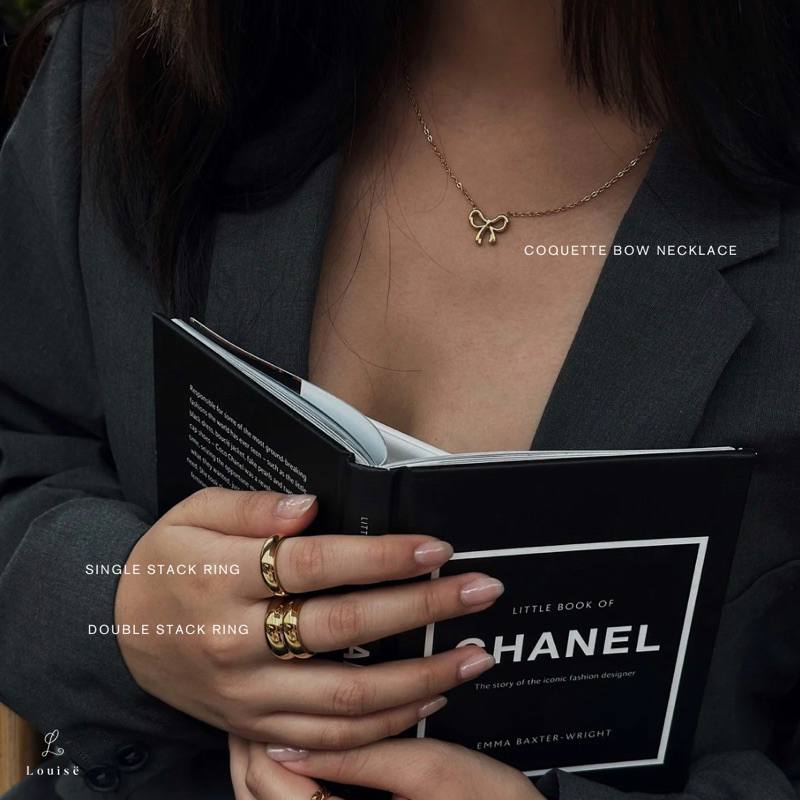 Louisë // Gold Tiny Bows in Copenhagen Necklace - 18k Gold Plated Titanium Steel (Anti Karat)