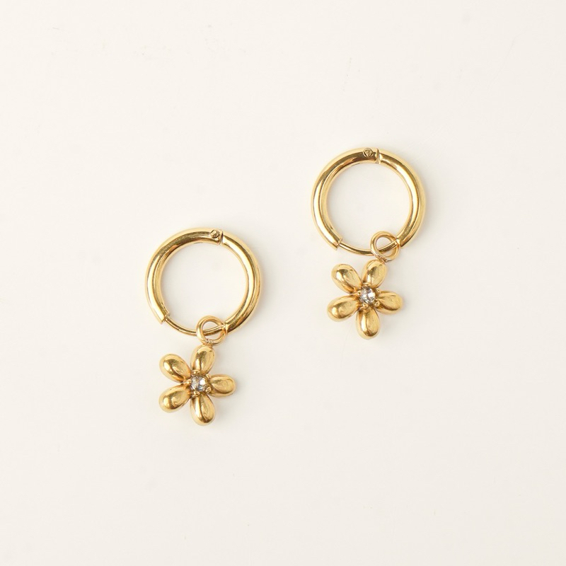 Louisë // Gold Daisy Earrings - 18k Gold Plated Stainless Steel (Anti Karat)