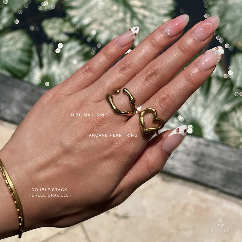 Louisë // Gold Mizu Maki Ring - 18k Gold Plated Stainless Steel (Anti Karat)