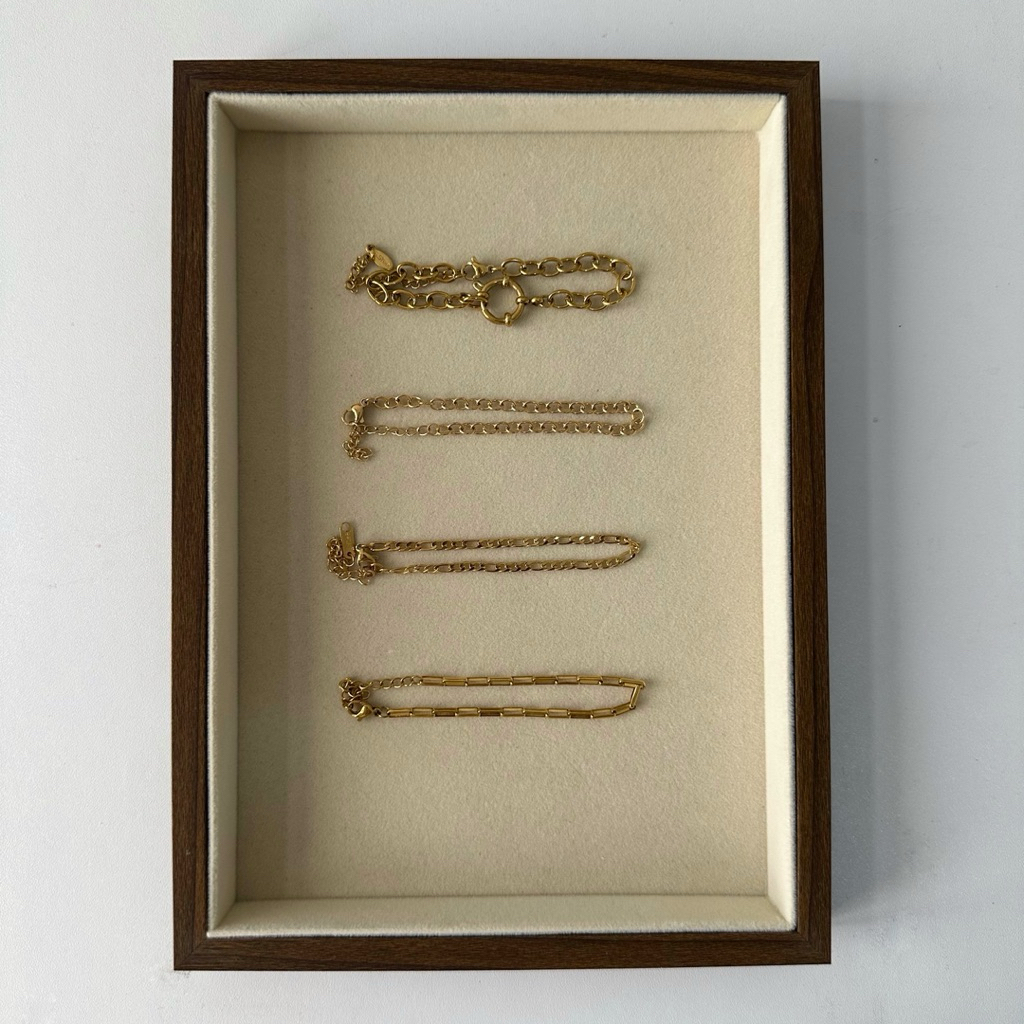 Louisë // Charms Base Chain Bracelet - 18k Gold Plated Stainless Steel (Anti Karat)