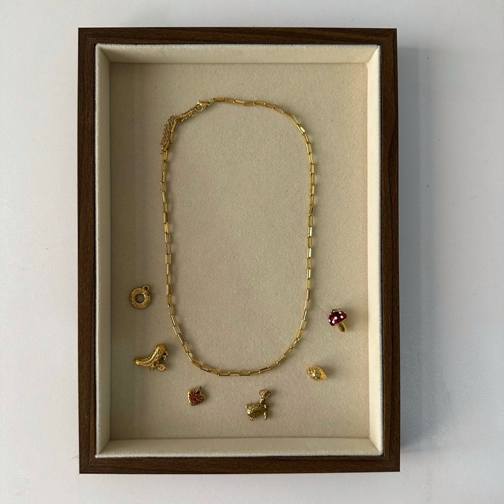 Louise // Charms Base Chain Necklace - 18k Gold Plated Stainless Steel (Anti Karat)