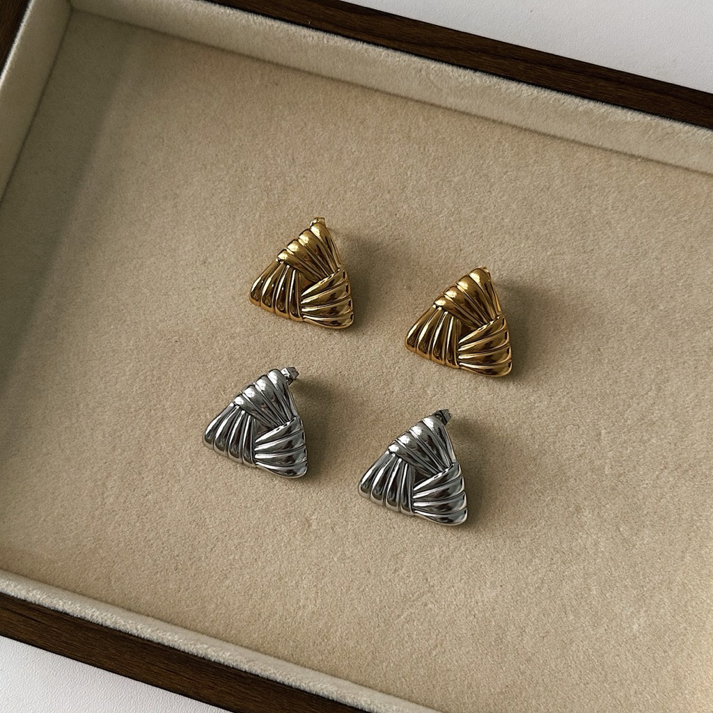 Louisë // Fenway Triangle Statement Earrings - 18k Gold Plated Stainless Steel (Anti Karat)