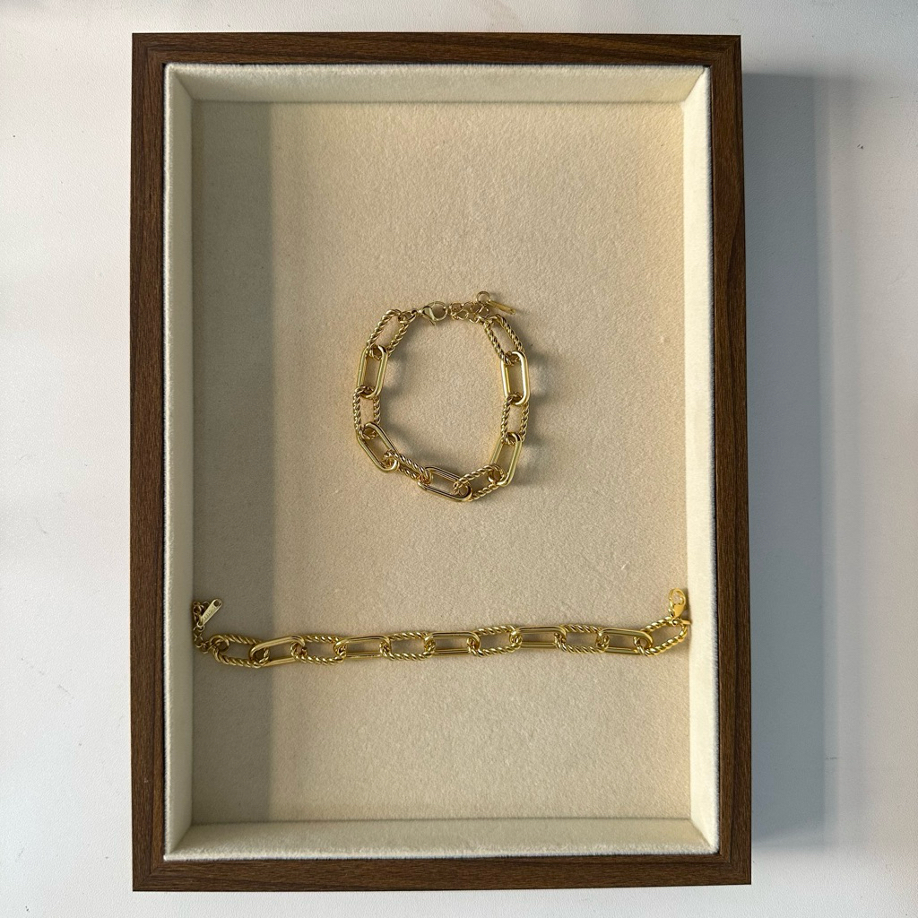 Louisë // Charms Base Chain Bracelet - 18k Gold Plated Stainless Steel (Anti Karat)