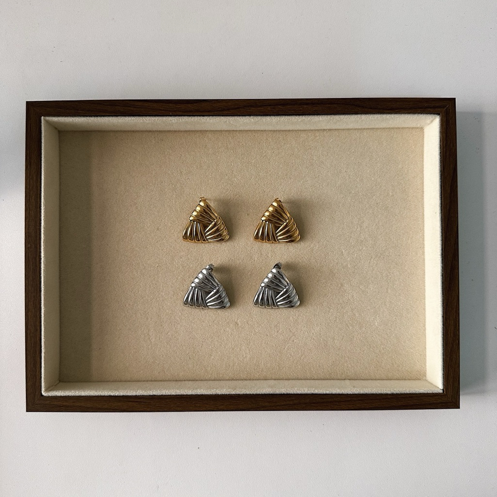 Louisë // Fenway Triangle Statement Earrings - 18k Gold Plated Stainless Steel (Anti Karat)