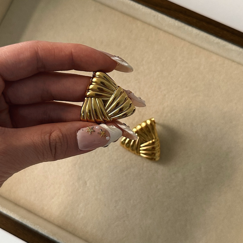 Louisë // Fenway Triangle Statement Earrings - 18k Gold Plated Stainless Steel (Anti Karat)