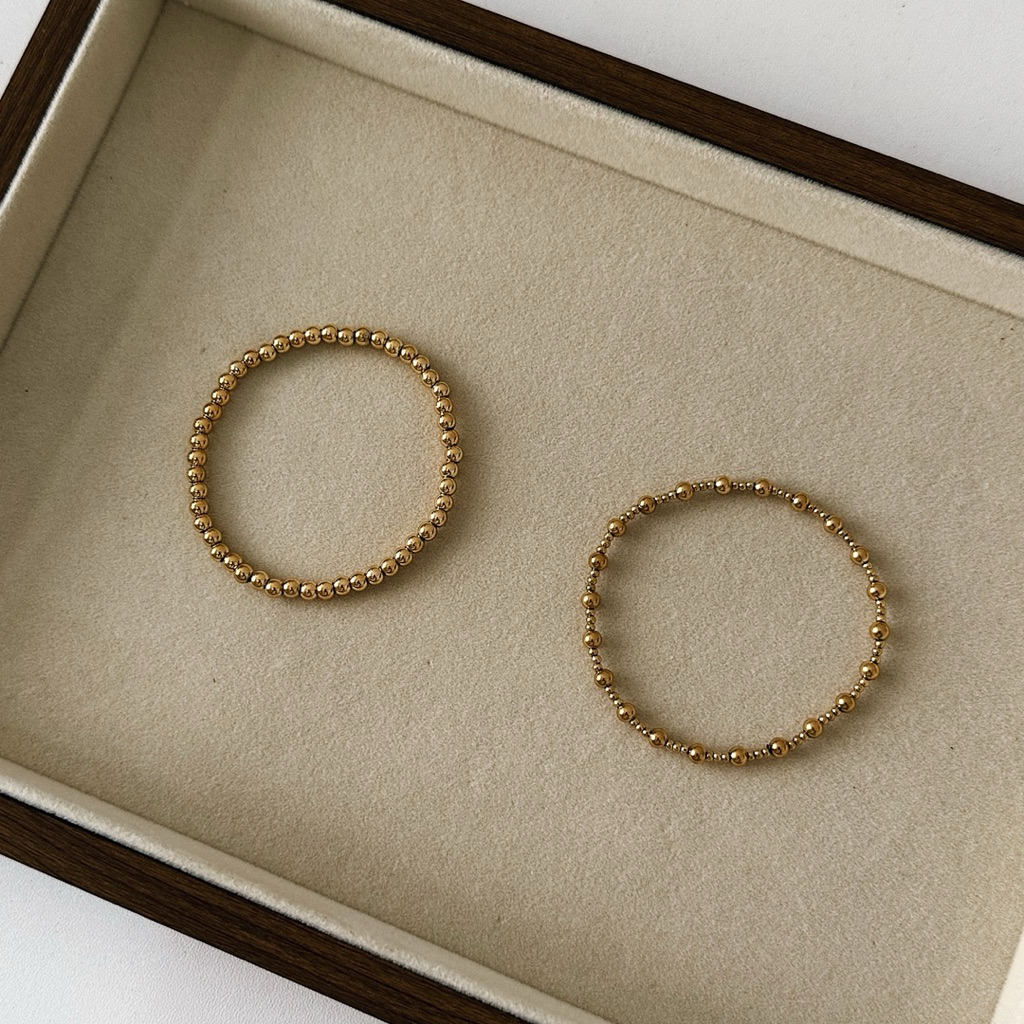 Louise // Back Bay Beads Bracelet - 18k Gold Plated Stainless Steel (Anti Karat)