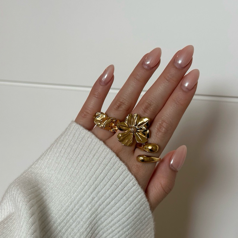 Louisë // Ambrazo Ring - 18k Gold Plated Stainless Steel (Anti Karat)
