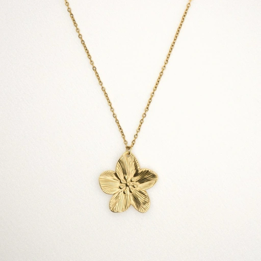 Image of Louisë // Hibiscus Statement Necklace - 18k Gold Plated Stainless Steel (Anti Karat)