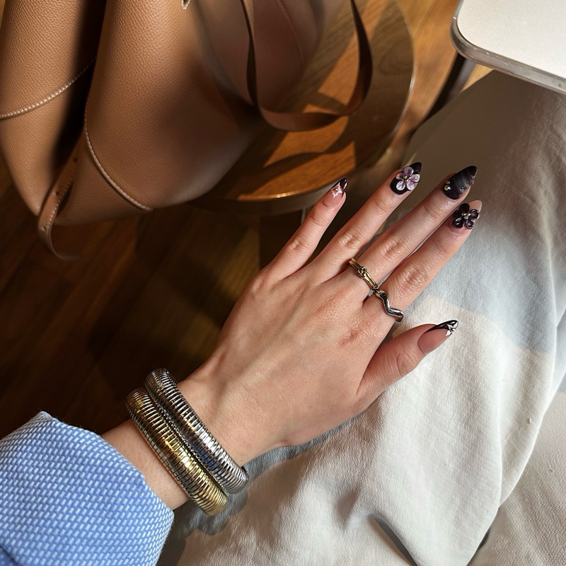 Louisë // Nami Adjustable Ring - Stainless Steel (Anti Karat)
