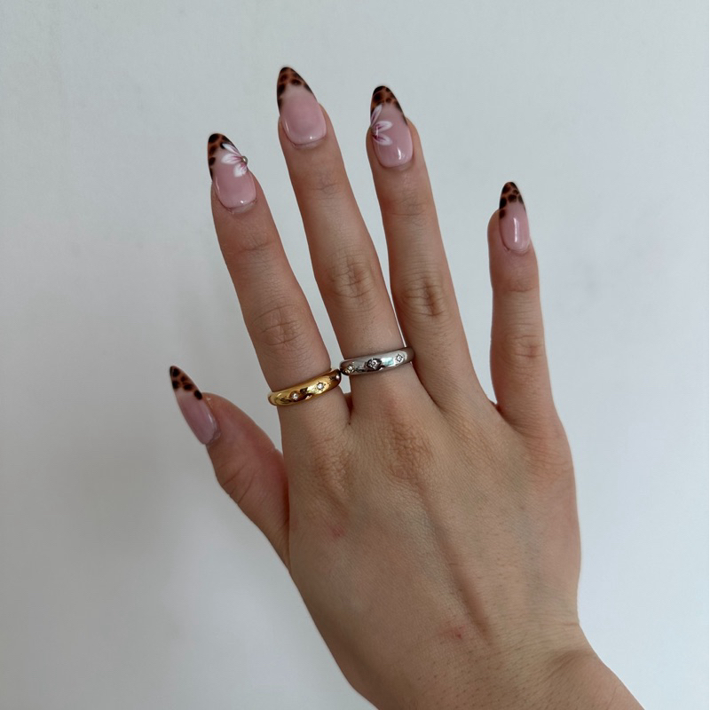 Louisë // Trinity Nova Ring - 18k Gold Plated Titanium Steel Cubic Zirconia (Anti Karat)